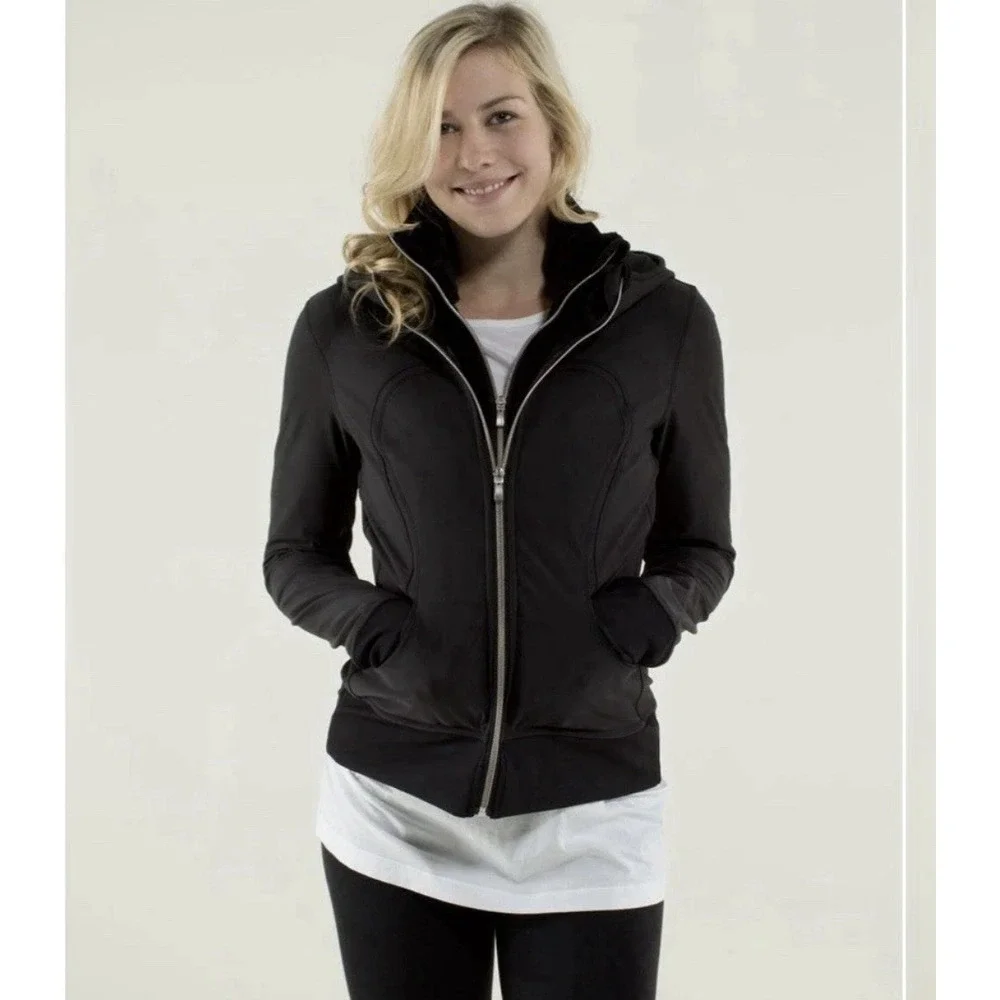 Lululemon Uba Hoodie Jacket Women's Sz 4 Small Navy With Removable Fleece Liner‎